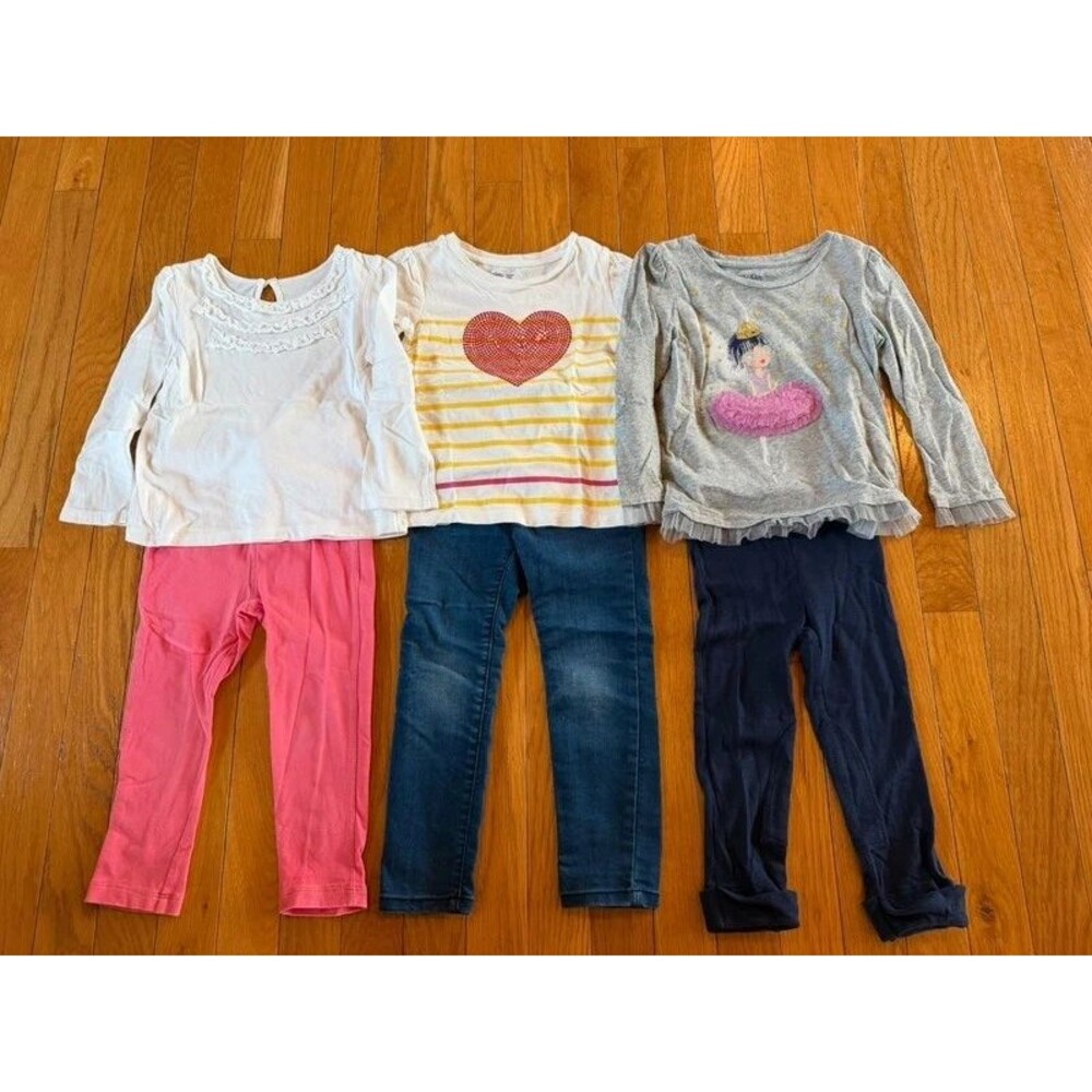 6 Pieces Baby Gap Tops Pants Legging Blue Jeans 3T